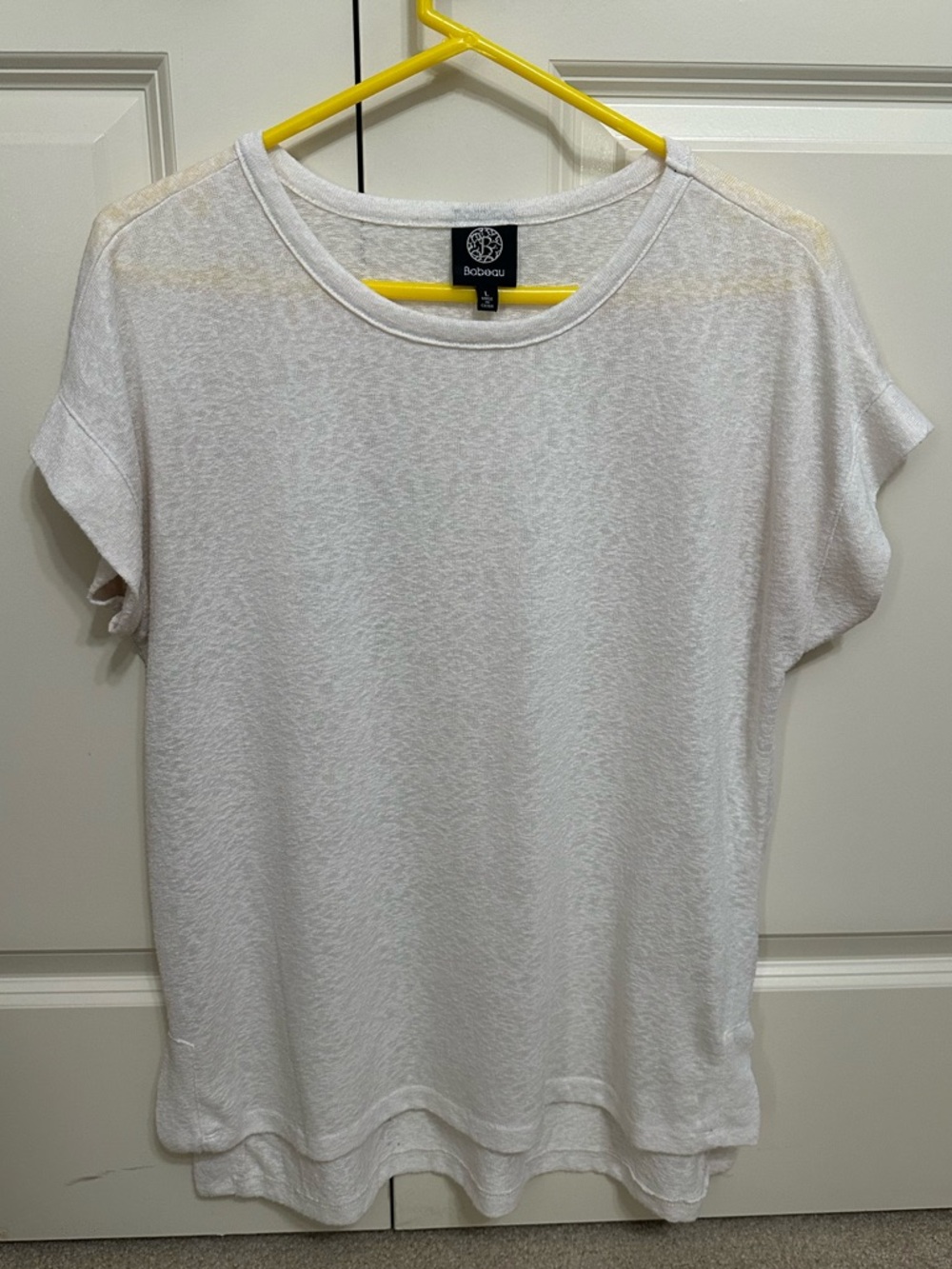 Bobeau Cream Short Sleeve Lightweight Tee